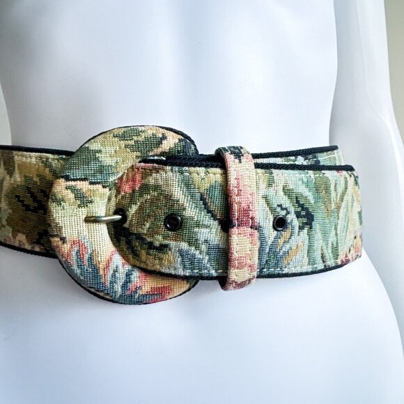 Vintage Tapestry Couch Print Grandma Style Belt - Picture 3 of 10
